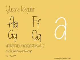 Yuscra Version 1.00;November 18, 2020;FontCreator 11.5.0.2422 64-bit Font Sample