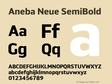 Aneba Neue SemiBold 1.000 Font Sample