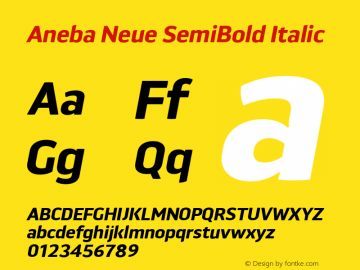 Aneba Neue SemiBold Italic 1.000图片样张