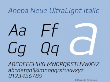 Aneba Neue UltraLight Italic 1.000图片样张