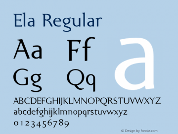 Ela W05 DemiserifRegular Version 4.10 Font Sample