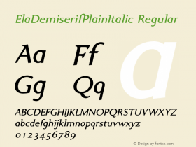 ElaDemiserifPlainItalic W05 Rg Version 4.10图片样张