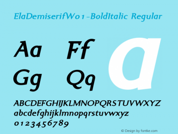 Ela Demiserif W01 Bold Italic Version 1.1图片样张