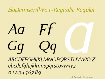 Ela Demiserif W01 Reg Italic Version 1.1图片样张