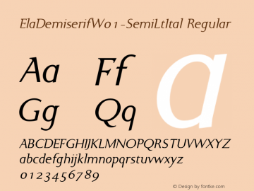 Ela Demiserif W01 Semi Lt Ital Version 1.1图片样张