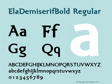 ElaDemiserifBold W05 Regular Version 4.10 Font Sample