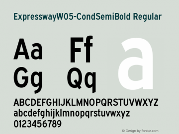 Expressway W05 Cond SemiBold Version 6.00 Font Sample