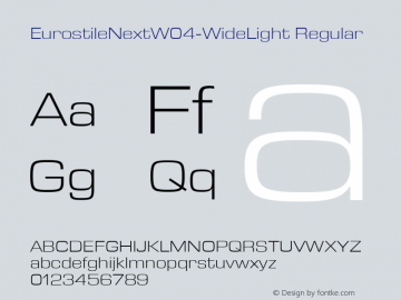 Eurostile Next W04 Wide Light Version 1.00 Font Sample