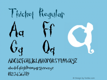Thicket Regular Macromedia Fontographer 4.1.4 11/11/01 Font Sample