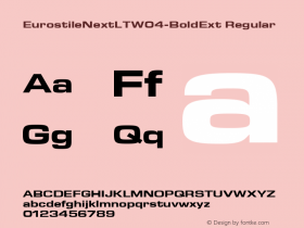 Eurostile Next LT W04 Bold Ext Version 1.10 Font Sample