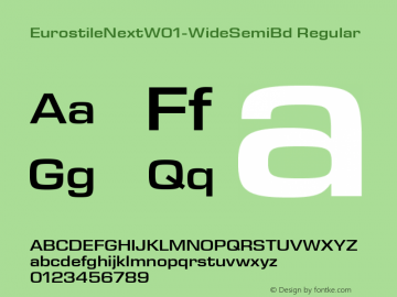 Eurostile Next W01 Wide SemiBd Version 1.00 Font Sample