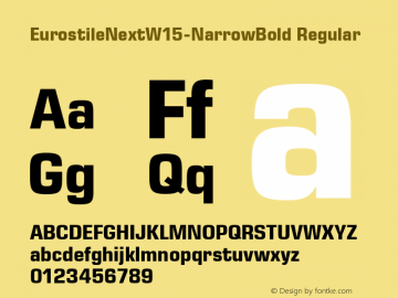 Eurostile Next W15 Narrow Bold Version 1.00 Font Sample