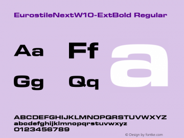 Eurostile Next W10 Ext Bold Version 1.00 Font Sample