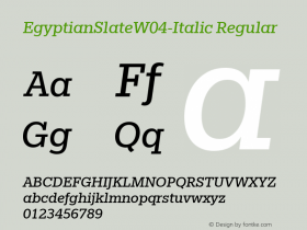 Egyptian Slate W04 Italic Version 1.00图片样张