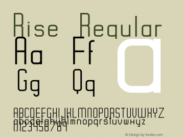 Rise Regular Version 1.0 Font Sample