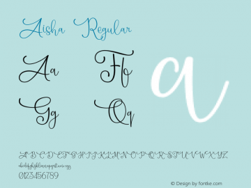 Aisha Version 1.00;January 5, 2021;FontCreator 13.0.0.2683 64-bit Font Sample