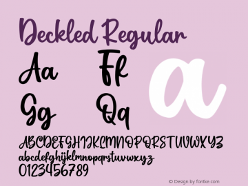 Deckled Regular Version 1.000 Font Sample