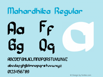Mahardhika Version 1.00;January 10, 2021;FontCreator 11.5.0.2422 32-bit图片样张