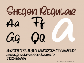 Shegon Version 1.000 Font Sample