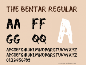 THE BENTAR Version 1.00;December 30, 2020;FontCreator 12.0.0.2525 64-bit图片样张