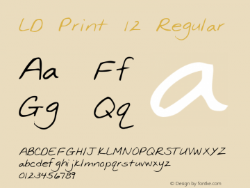 LD Print 12 Regular 1/31/2001 Font Sample