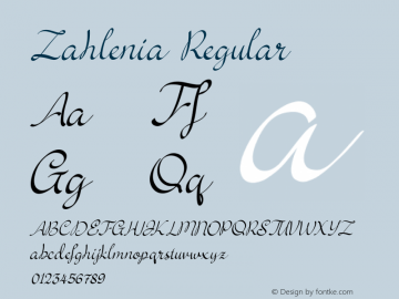 Zahlenia Version 1.000 Font Sample