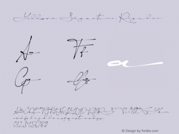 Yellova Signature Version 001.000 Font Sample