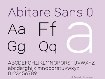 Abitare Sans 0 1.006 Font Sample