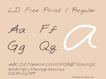 LD Fine Print 1 Regular 1/31/2001 Font Sample