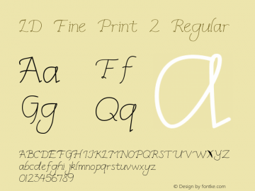 LD Fine Print 2 Regular 1/31/2001 Font Sample