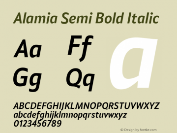 Alamia Semi Bold Italic 1.000图片样张