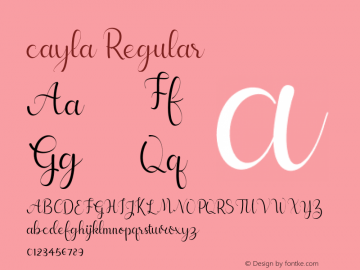 cayla Version 1.00;January 5, 2021;FontCreator 13.0.0.2683 64-bit Font Sample