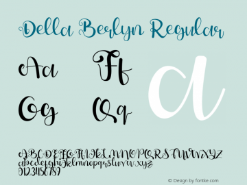 Della Berlyn Version 1.00;January 4, 2021;FontCreator 13.0.0.2683 64-bit Font Sample