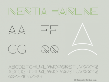 Inertia Hairline Version 1.001;Fontself Maker 3.5.1图片样张
