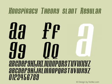 Konspiracy Theory slant Regular 2 Font Sample