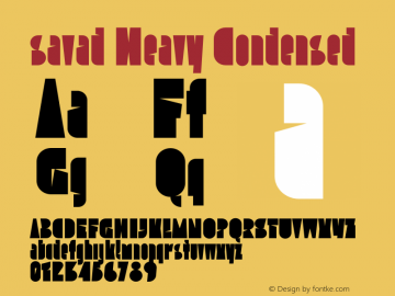 savad Heavy Condensed Version 1.000;hotconv 1.0.109;makeotfexe 2.5.65596图片样张