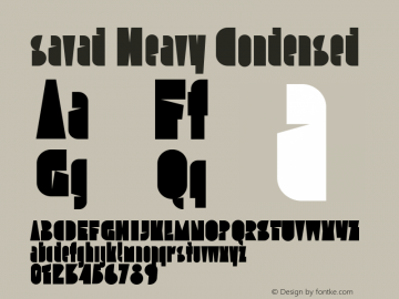 savad Heavy Condensed Version 1.000 Font Sample