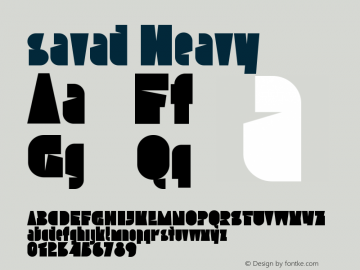 savad Heavy Version 1.000 Font Sample