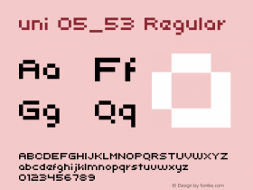 uni 05_53 Regular Macromedia Fontographer 4.1.4 5/28/03 Font Sample