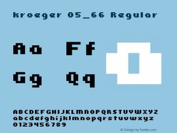 kroeger 05_66 Regular Version 2.012 Font Sample