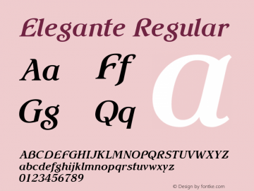 Elegante W05 BoldItalic Version 1.00 Font Sample