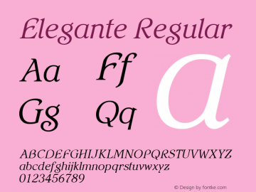 Elegante W05 Italic Version 1.00 Font Sample