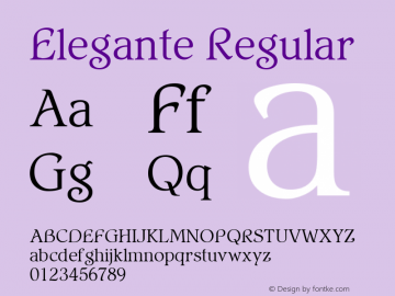 Elegante W05 Regular Version 1.00 Font Sample