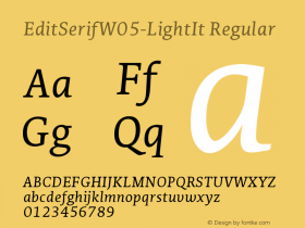 Edit Serif W05 Light It Version 1.003 Font Sample