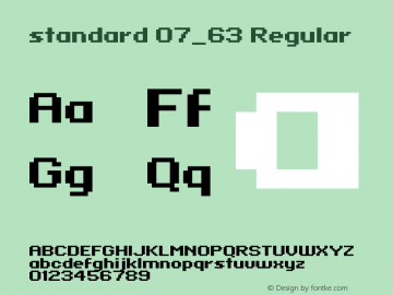 standard 07_63 Regular Version 002.000 Font Sample