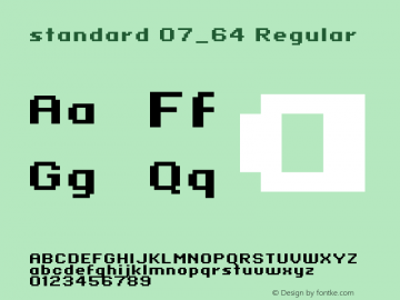standard 07_64 Regular Version 002.000 Font Sample