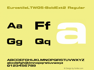 Eurostile LT W05 Bold Ext 2 Version 1.00 Font Sample