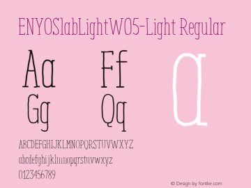 ENYO Slab Light W05 Light Version 2.00 Font Sample