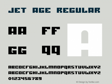 jet age Regular 2001; 1.1 Font Sample