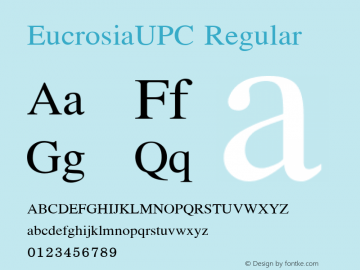 EucrosiaUPC Version 5.2 Font Sample